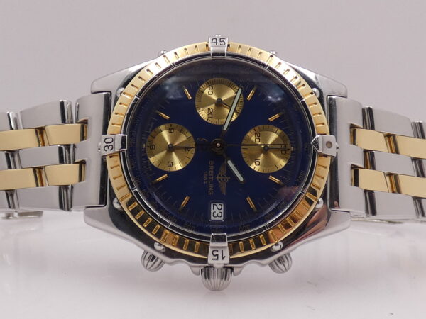 Cronografo Breitling Chronomat D13047 Blue Dial Acciaio & Oro 18Kt JUST SERVICED Automatico 81950