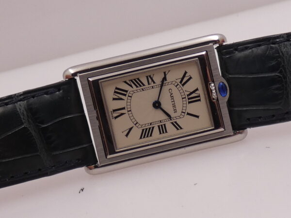 Cartier Tank Basculante 2390 TOP CONDITION BOX&PAPERS Anno 2001 Carica Manuale Calibro Frédéric Piguet Acciaio W1011358