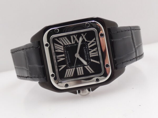Cartier Santos 100 2878 BOX&PAPERS Anno 2010 Automatico Black PVD & Acciaio W2020008