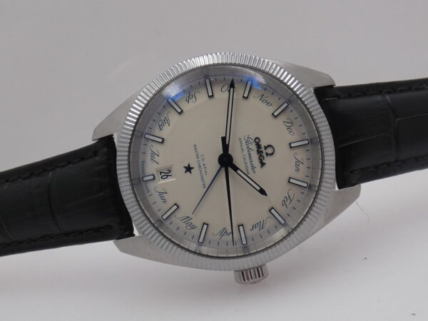 Omega Globemaster Constellation Annual Calendar Cronometro Co-Axial BOX&PAPERS Anno 2011 "Pie Pan" Dial Automatico Acciaio 130.33.41.22.02.001