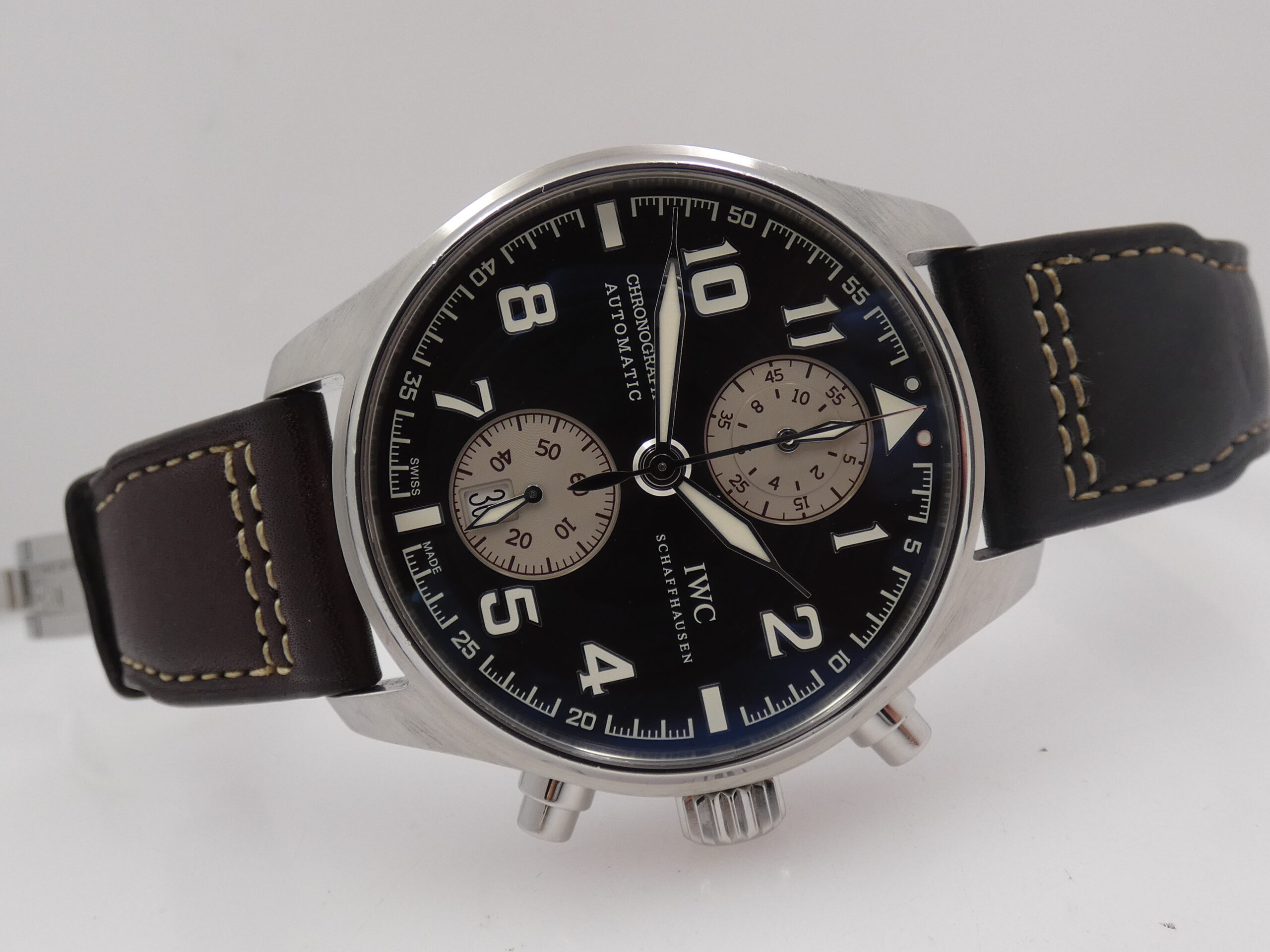 Cronografo IWC Pilot Spitfire Antoine De Saint Exupéry Flyback IW3878 With PAPERS Brown Dial Automatico SPECIAL EDITION Acciaio - immagine 8