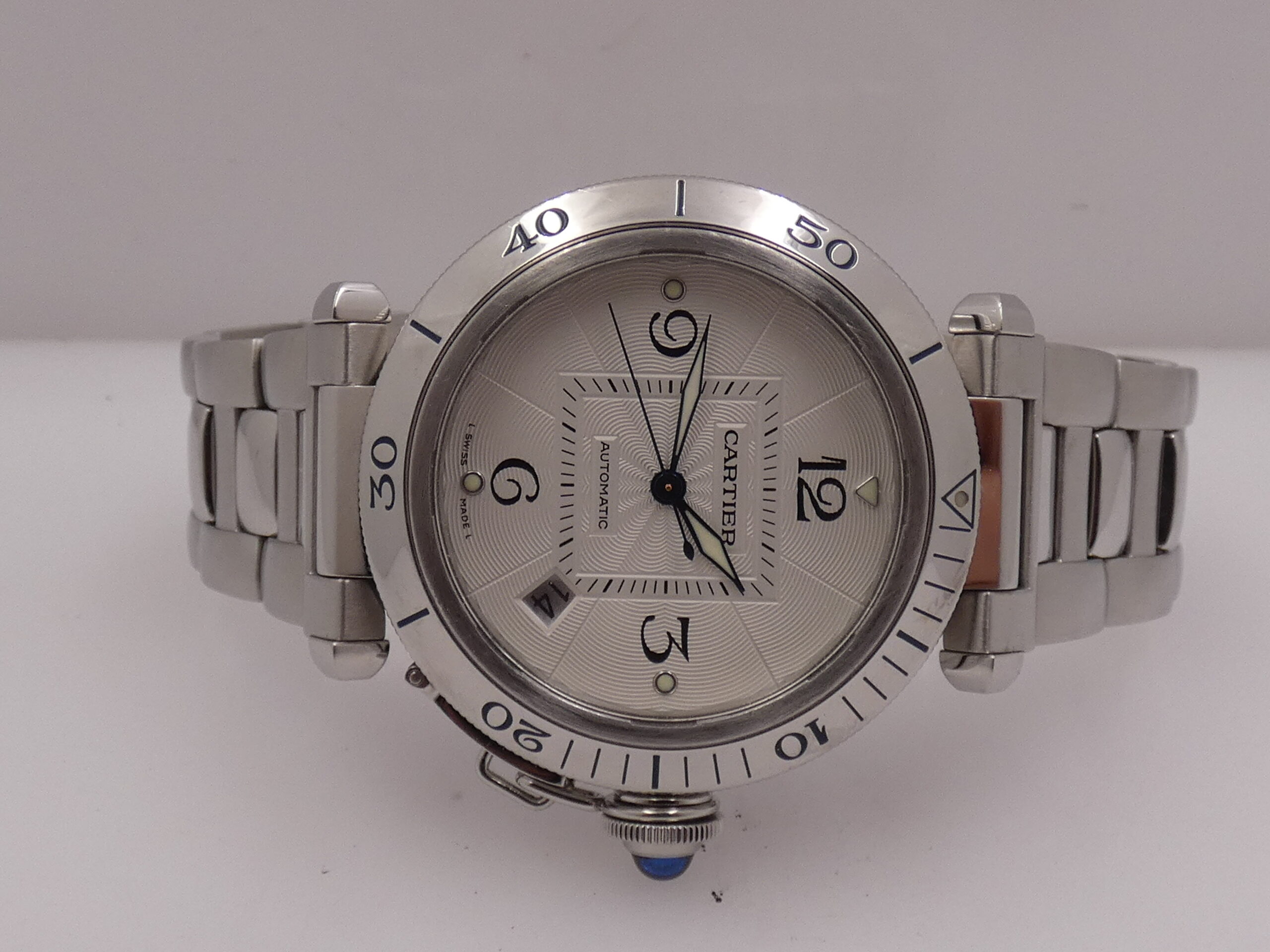 Cartier Pasha de Cartier 2379 38mm Automatic Date Anni 2000's Acciaio Braccialato W31040H3 - immagine 7
