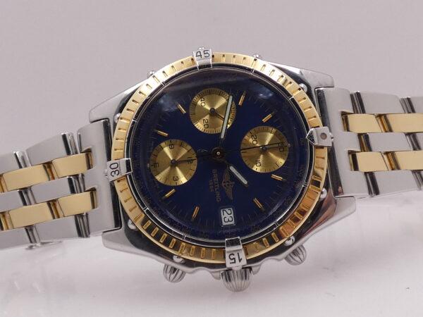 Cronografo Breitling Chronomat D13047 Blue Dial Acciaio & Oro 18Kt JUST SERVICED Automatico 81950