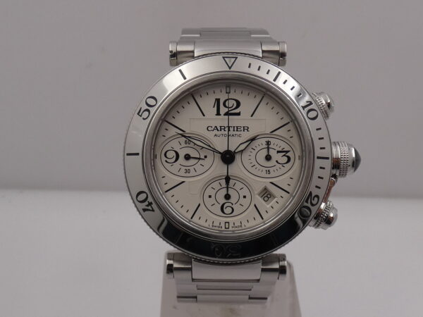 Cronografo Cartier Pasha Seatimer 2995 BOX PAPERS & STICKERS Anno 2011 Automatico Acciaio Braccialato W31089M7