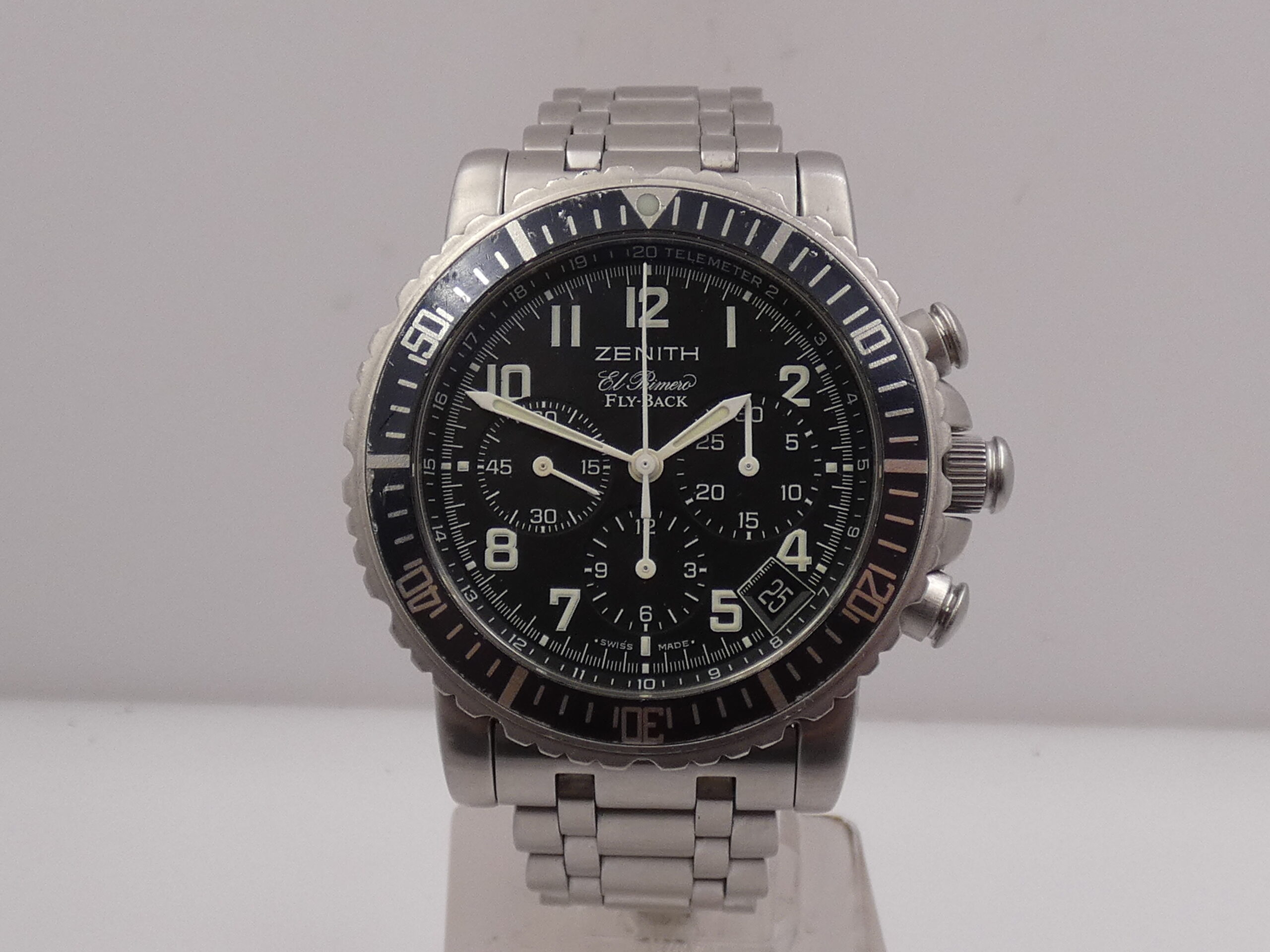 Cronografo Zenith El Primero Rainbow Fly-Back WITH PAPERS Anni 2003 Automatico Acciaio 02.0470.405 - immagine 8