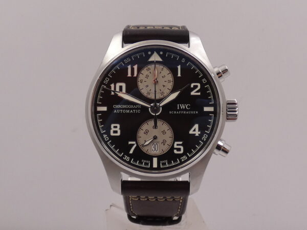 Cronografo IWC Pilot Spitfire Antoine De Saint Exupéry Flyback IW3878 With PAPERS Brown Dial Automatico SPECIAL EDITION Acciaio