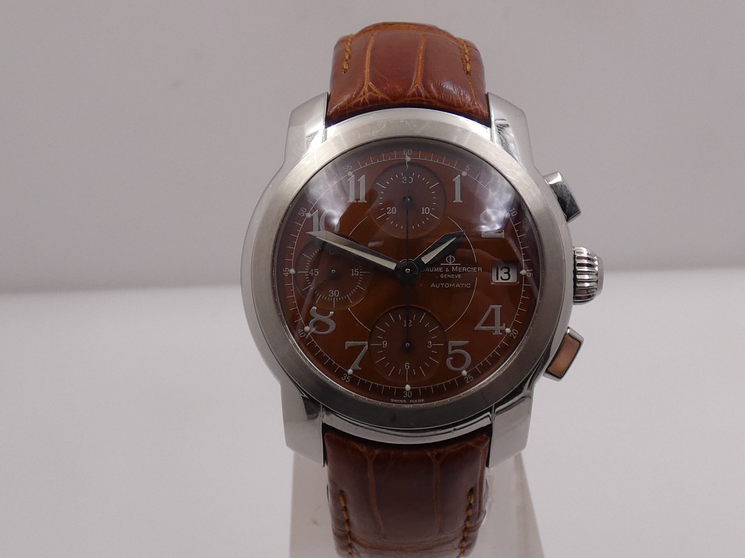 Cronografo Baume & Mercier Capeland BRONZE DIAL WITH BOX Automatico Acciaio Anno 2000's MV045216 - immagine 8