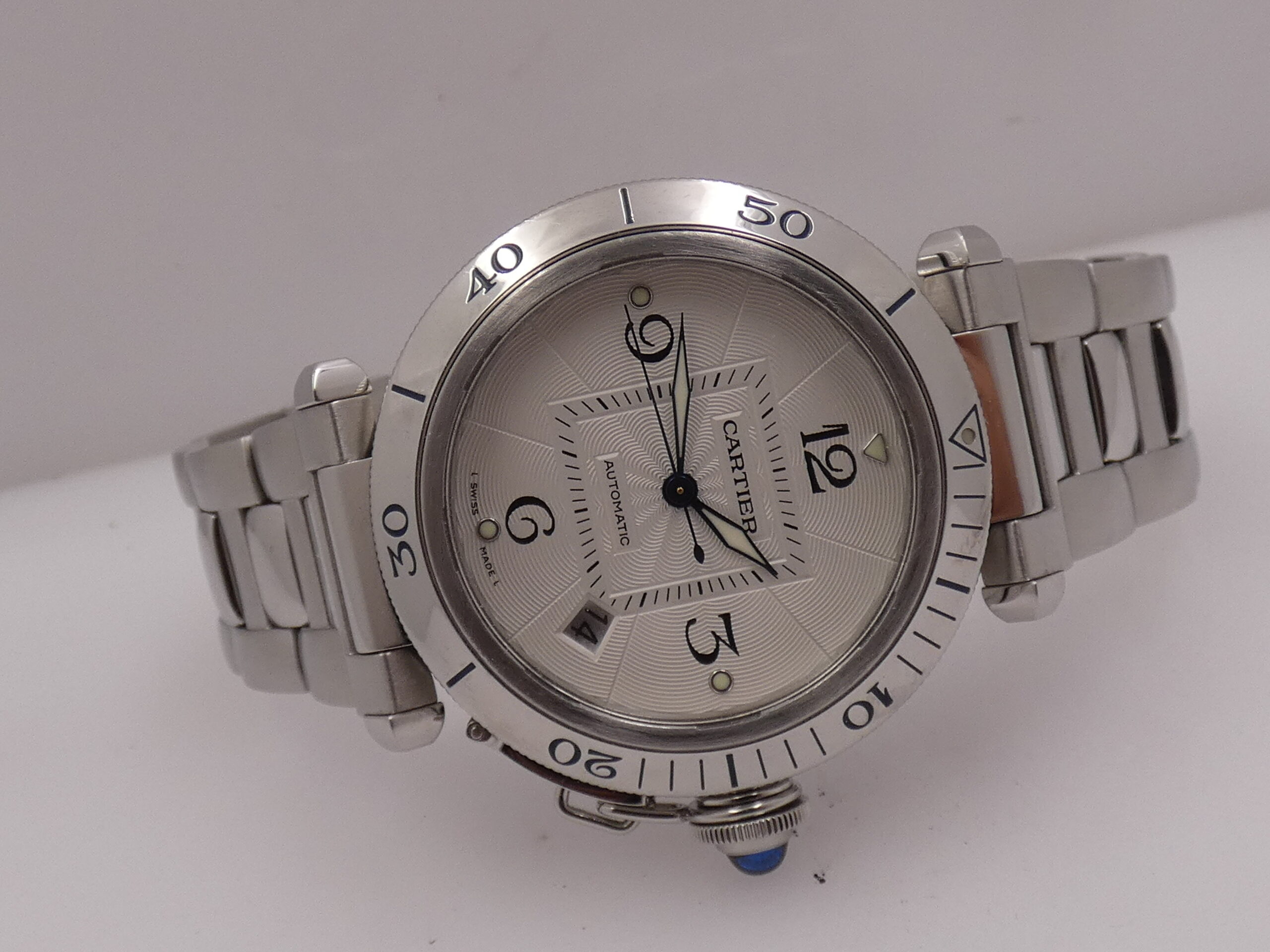 Cartier Pasha de Cartier 2379 38mm Automatic Date Anni 2000's Acciaio Braccialato W31040H3 - immagine 8