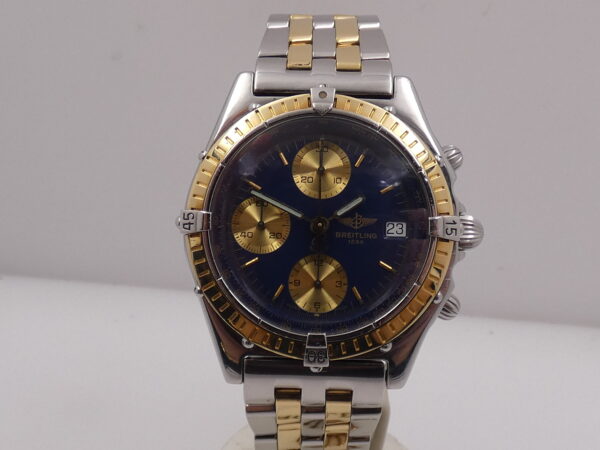 Cronografo Breitling Chronomat D13047 Blue Dial Acciaio & Oro 18Kt JUST SERVICED Automatico 81950