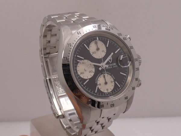 Cronografo Tudor Prince Date 79280P BOX&PAPERS Anno 2003 Automatico Acciaio Braccialato