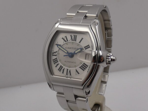 Cartier Roadster 2510 Argentè Dial Automatic Date Acciaio Braccialato Anni 2000's W62025V3