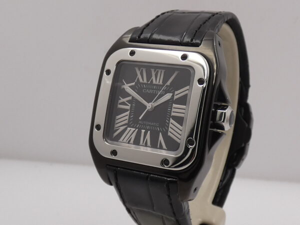 Cartier Santos 100 2878 BOX&PAPERS Anno 2010 Automatico Black PVD & Acciaio W2020008