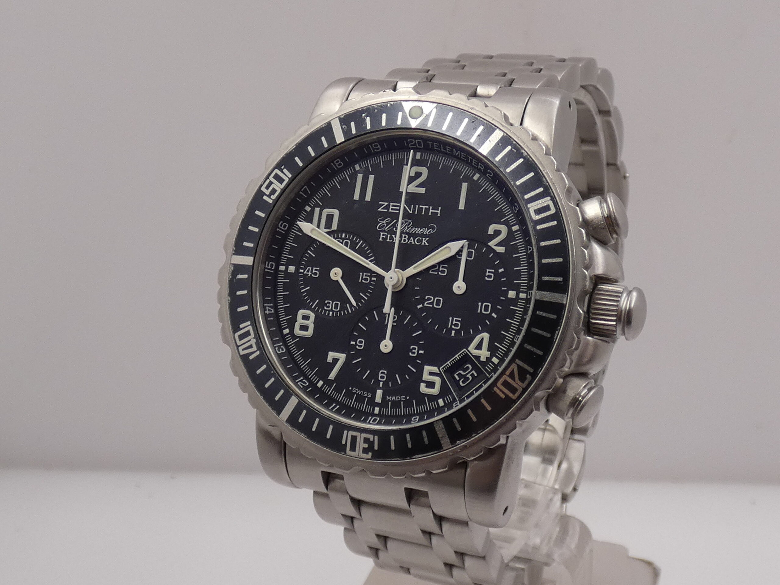 Cronografo Zenith El Primero Rainbow Fly-Back WITH PAPERS Anni 2003 Automatico Acciaio 02.0470.405 - immagine 9