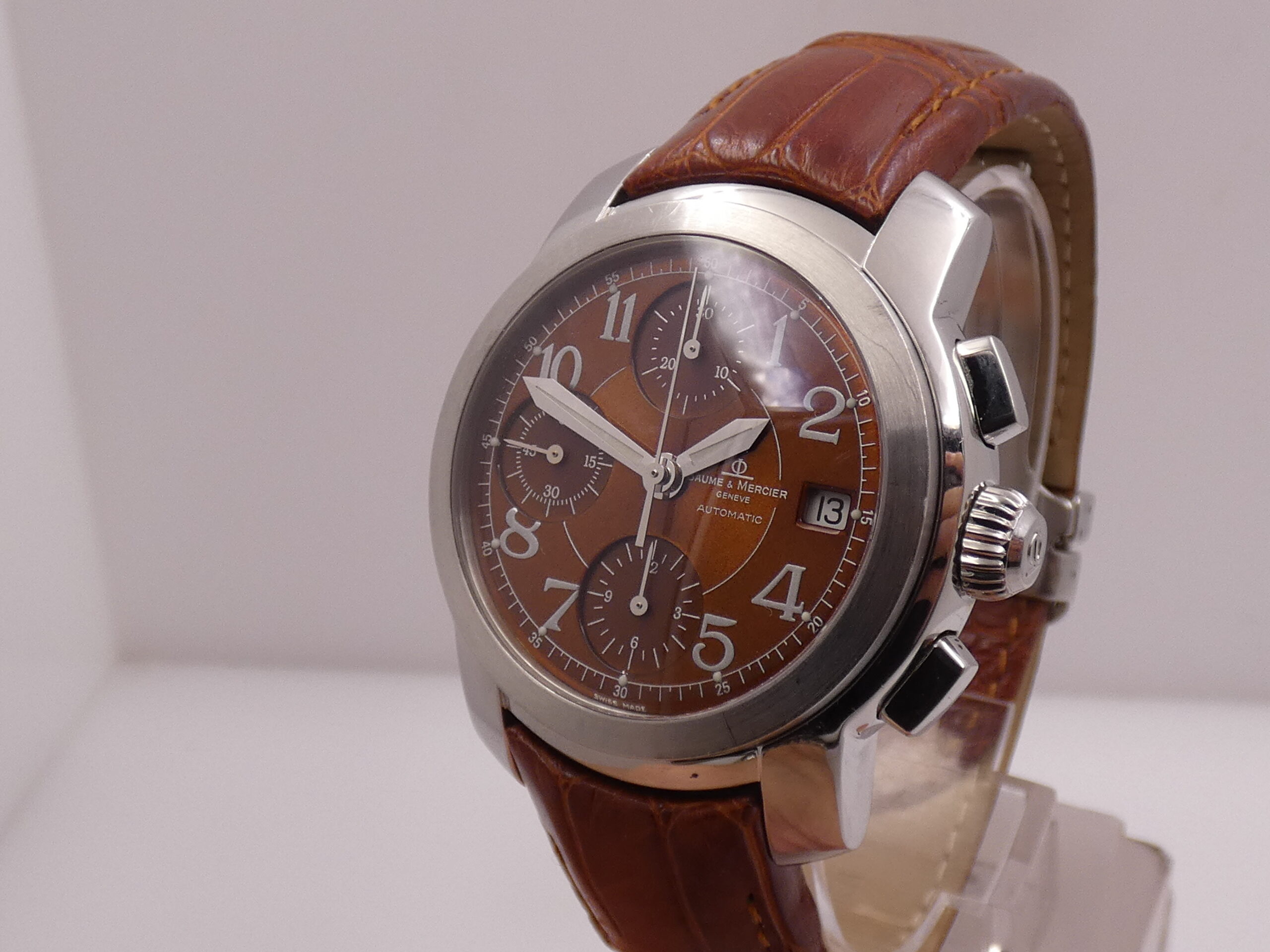 Cronografo Baume & Mercier Capeland BRONZE DIAL WITH BOX Automatico Acciaio Anno 2000's MV045216 - immagine 9