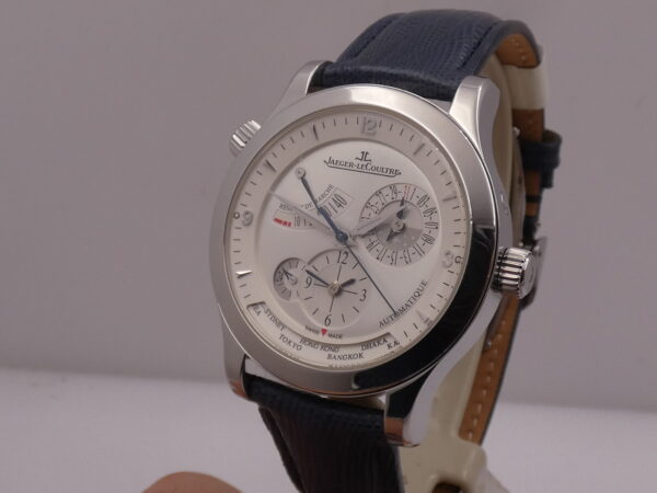 Jaeger-LeCoultre Master Geographic GMT World Timer Power Reserve Q1508420 Rotore in Oro 22kt BOX&PAPERS Anno 2009 Automatico Acciaio 147.8.57.S