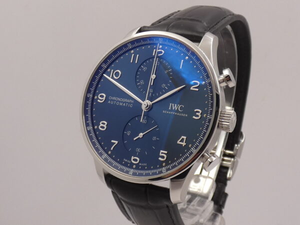 Cronografo IWC Portuguese BLUE DIAL 3716 TOP CONDITION WITH PAPERS Anno 2021 Automatico Acciaio