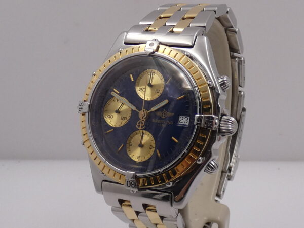 Cronografo Breitling Chronomat D13047 Blue Dial Acciaio & Oro 18Kt JUST SERVICED Automatico 81950