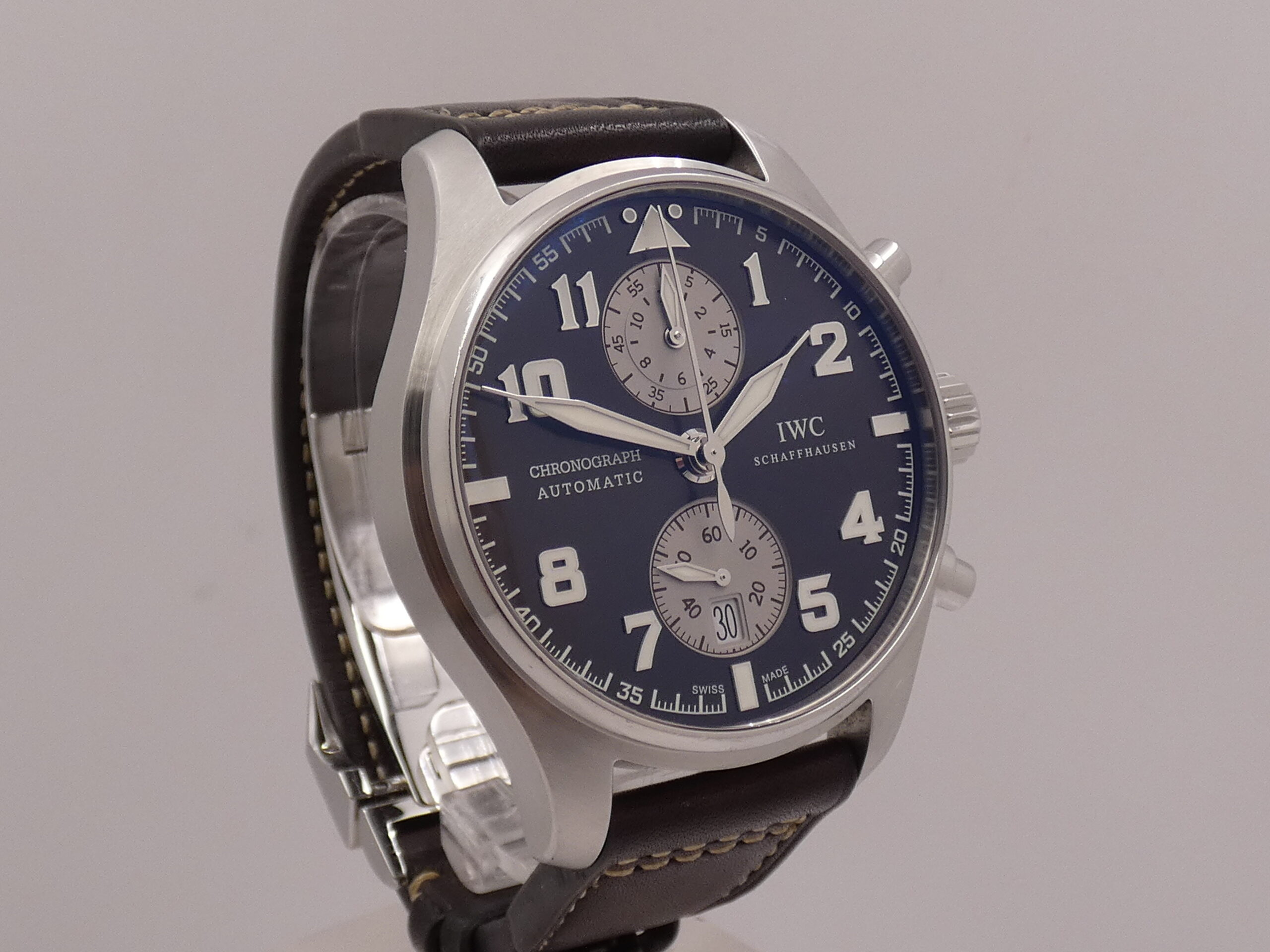 Cronografo IWC Pilot Spitfire Antoine De Saint Exupéry Flyback IW3878 With PAPERS Brown Dial Automatico SPECIAL EDITION Acciaio - immagine 11