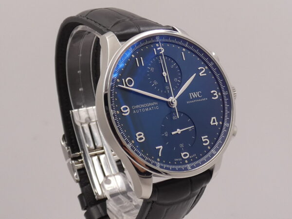 Cronografo IWC Portuguese BLUE DIAL 3716 TOP CONDITION WITH PAPERS Anno 2021 Automatico Acciaio