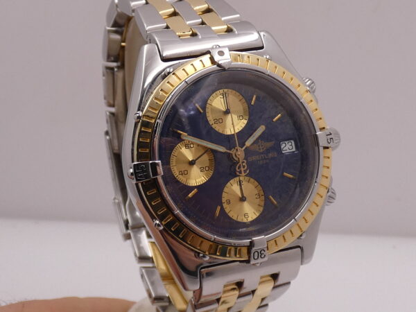 Cronografo Breitling Chronomat D13047 Blue Dial Acciaio & Oro 18Kt JUST SERVICED Automatico 81950