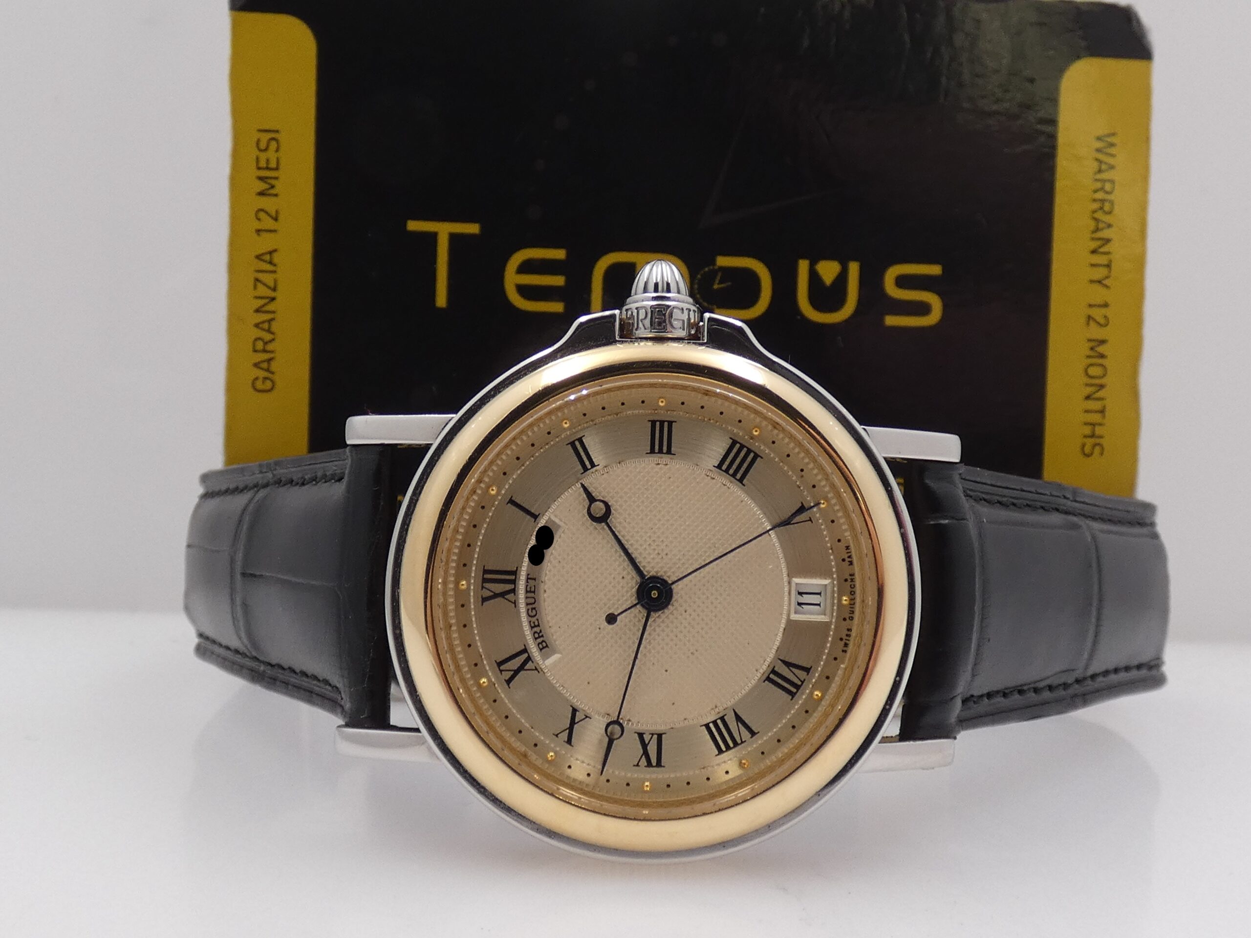 Breguet Marine 3400SA ORO MASSICCIO 18Kt & Acciaio ROTORE ORO 21KT Guilloché Main Dial Automatico - immagine 2