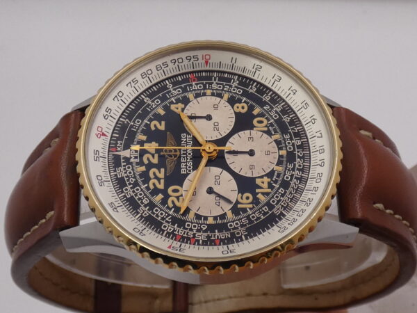 Cronografo Breitling Navitimer Cosmonaute B12019 GHIERA ORO MASSICCIO 18Kt With BOX Carica Manuale 1990's