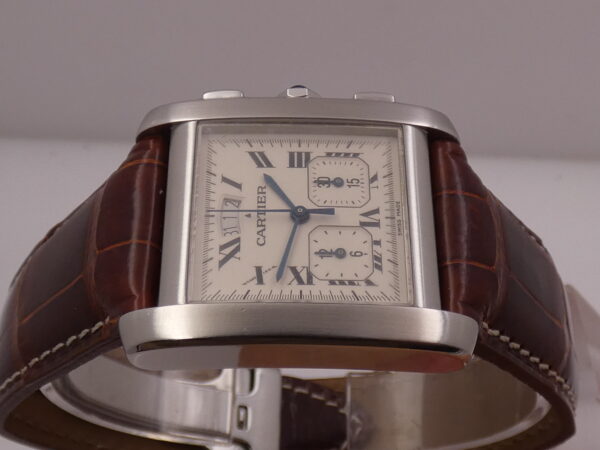 Cronografo Cartier Tank Française W5101455 Chronoflex Acciaio ANNI 2000s 2531