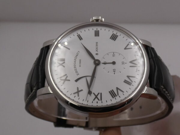 Eberhard & Co. 8 Jours Grande Taille 21027 NUOVO FULL SET Riserva di Carica 8 Giorni Carica Manuale Acciaio