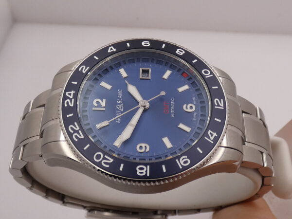 Montblanc 1858 GMT 129616 Blue NEW BOX PAPERS & STICKERS Marzo 2026 Automatico Acciaio & Titanio NEVER WORN