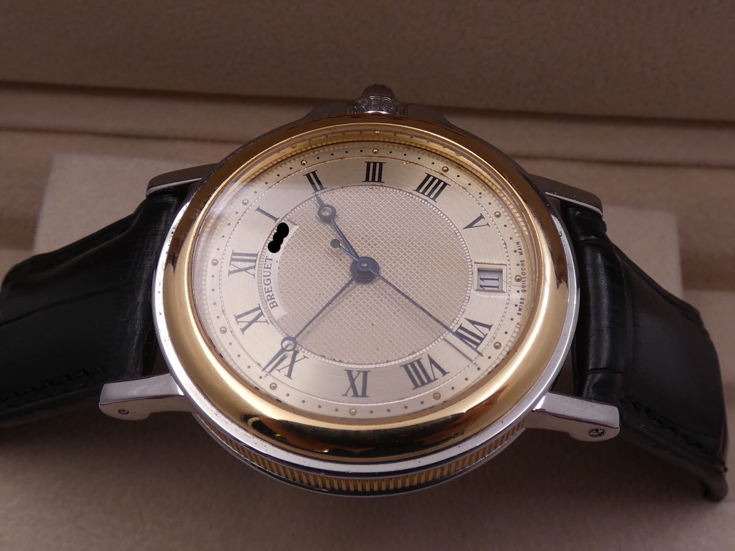 Breguet Marine 3400SA ORO MASSICCIO 18Kt & Acciaio ROTORE ORO 21KT Guilloché Main Dial Automatico - immagine 11