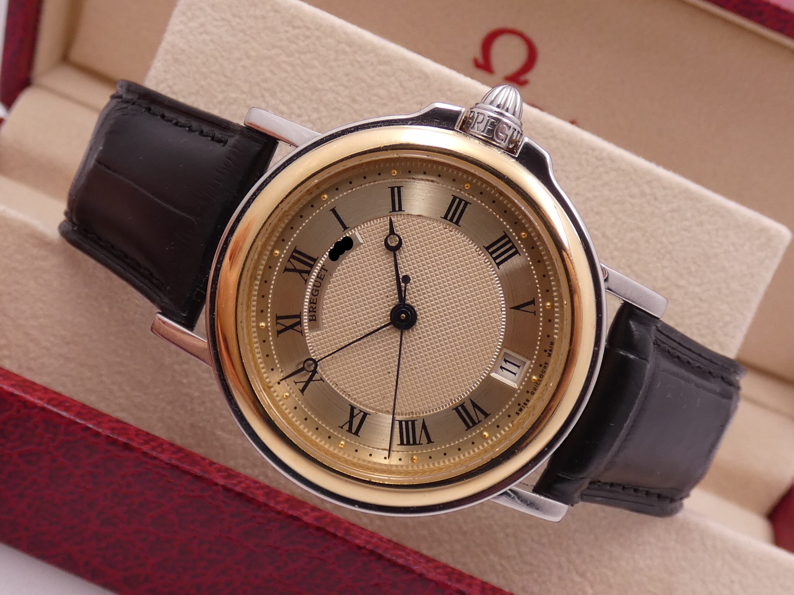 Breguet Marine 3400SA ORO MASSICCIO 18Kt & Acciaio ROTORE ORO 21KT Guilloché Main Dial Automatico - immagine 12