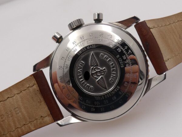 Cronografo Breitling Navitimer Cosmonaute B12019 GHIERA ORO MASSICCIO 18Kt With BOX Carica Manuale 1990's