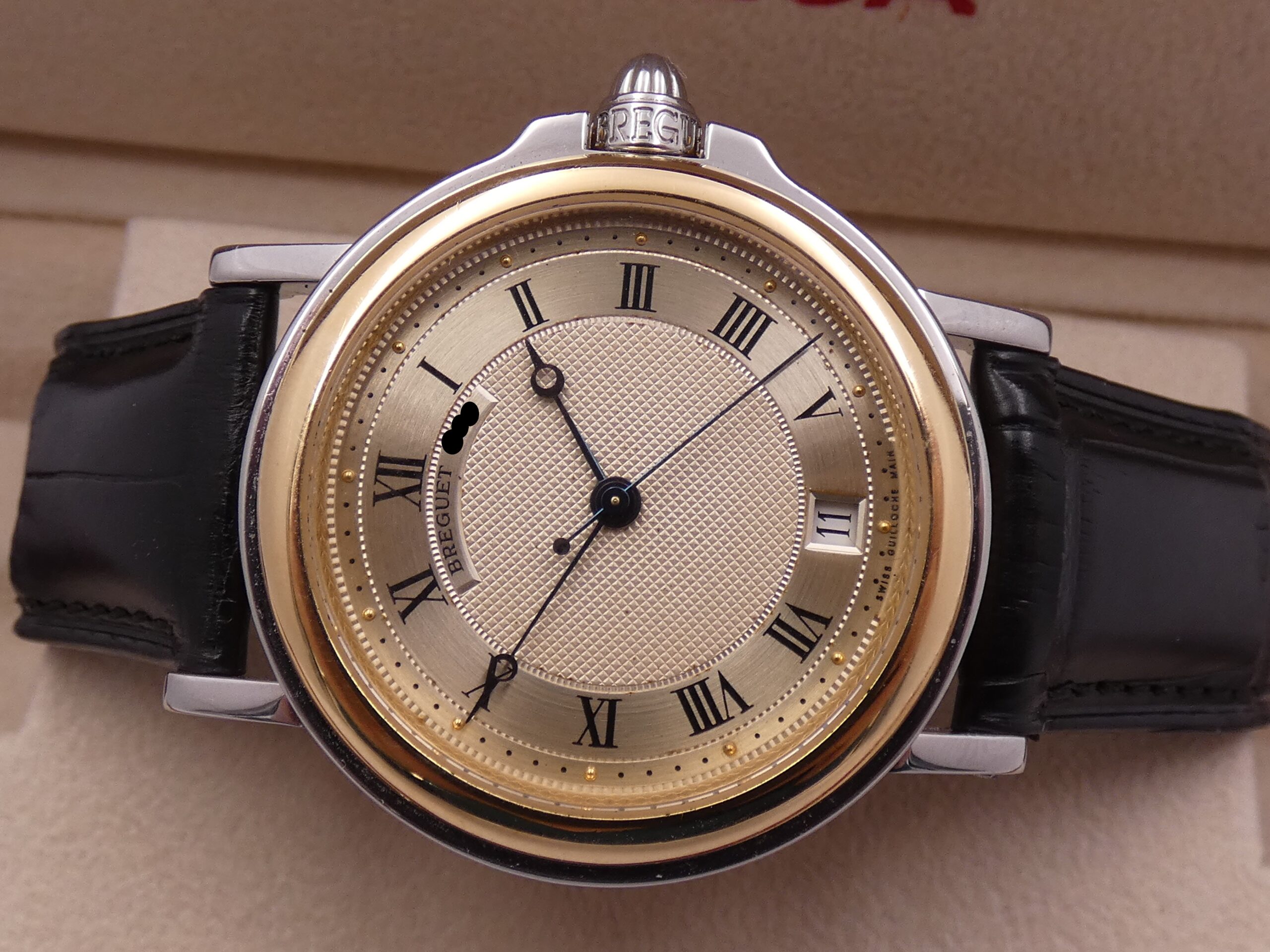 Breguet Marine 3400SA ORO MASSICCIO 18Kt & Acciaio ROTORE ORO 21KT Guilloché Main Dial Automatico - immagine 3