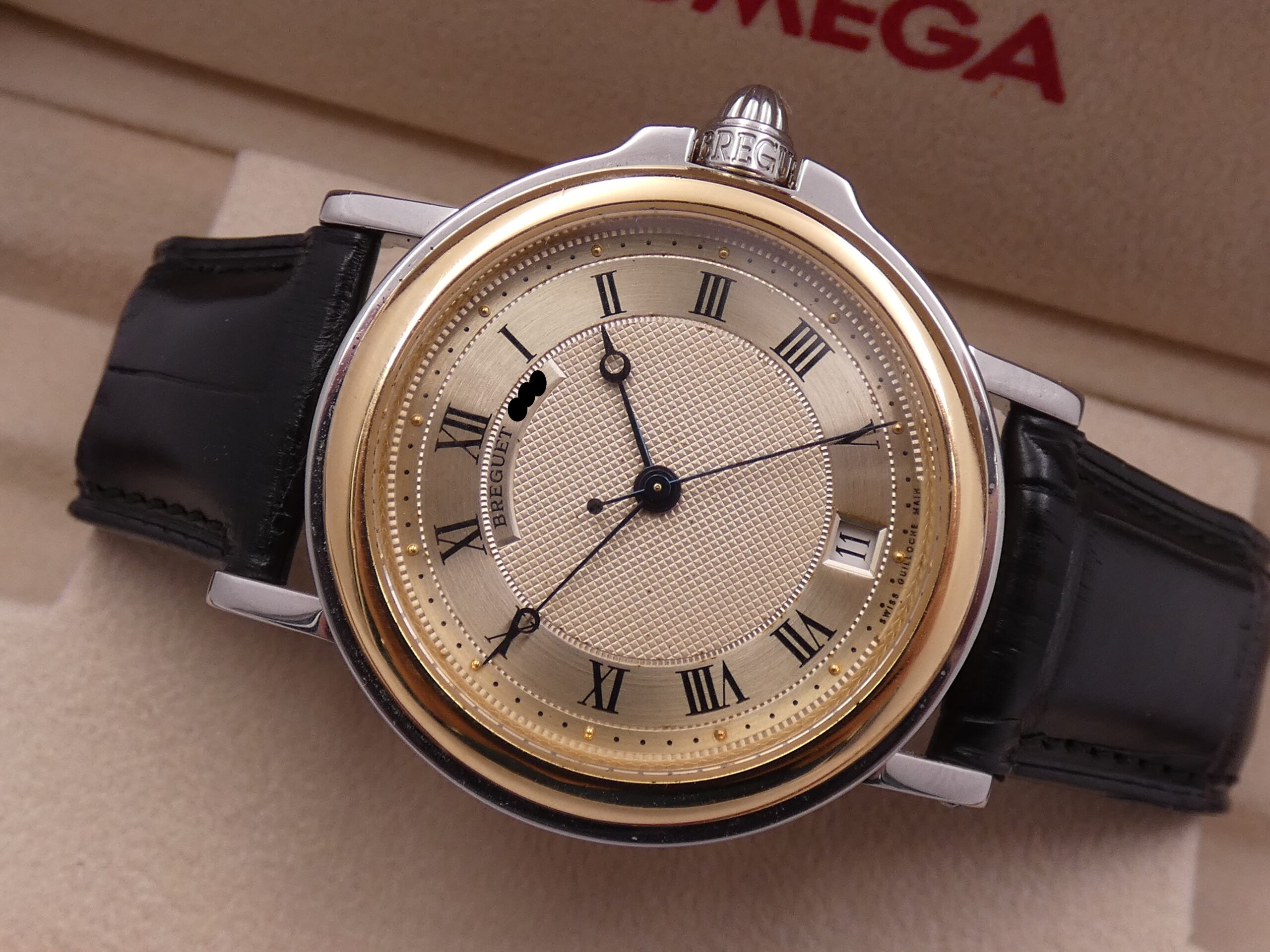 Breguet Marine 3400SA ORO MASSICCIO 18Kt & Acciaio ROTORE ORO 21KT Guilloché Main Dial Automatico - immagine 4
