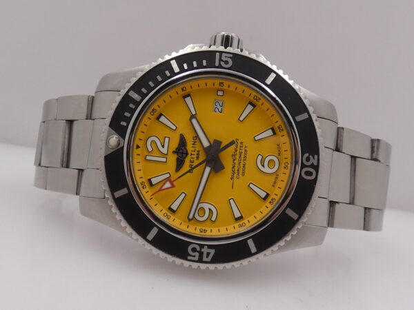 Breitling Superocean 44 Chronometer YELLOW A17367 WITH PAPERS & COSC Automatico Acciaio BRACCIALATO