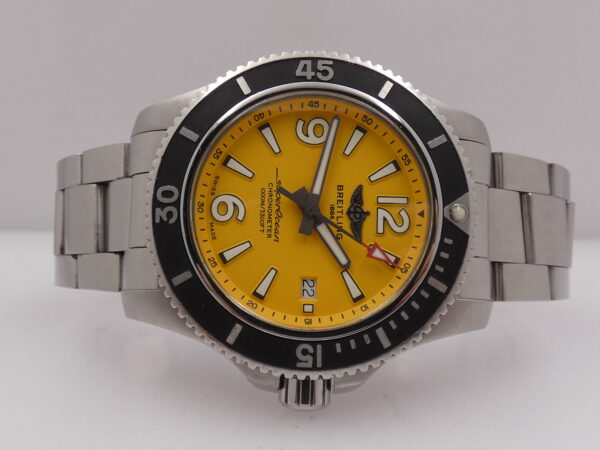 Breitling Superocean 44 Chronometer YELLOW A17367 WITH PAPERS & COSC Automatico Acciaio BRACCIALATO