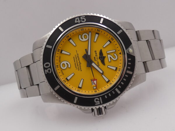 Breitling Superocean 44 Chronometer YELLOW A17367 WITH PAPERS & COSC Automatico Acciaio BRACCIALATO