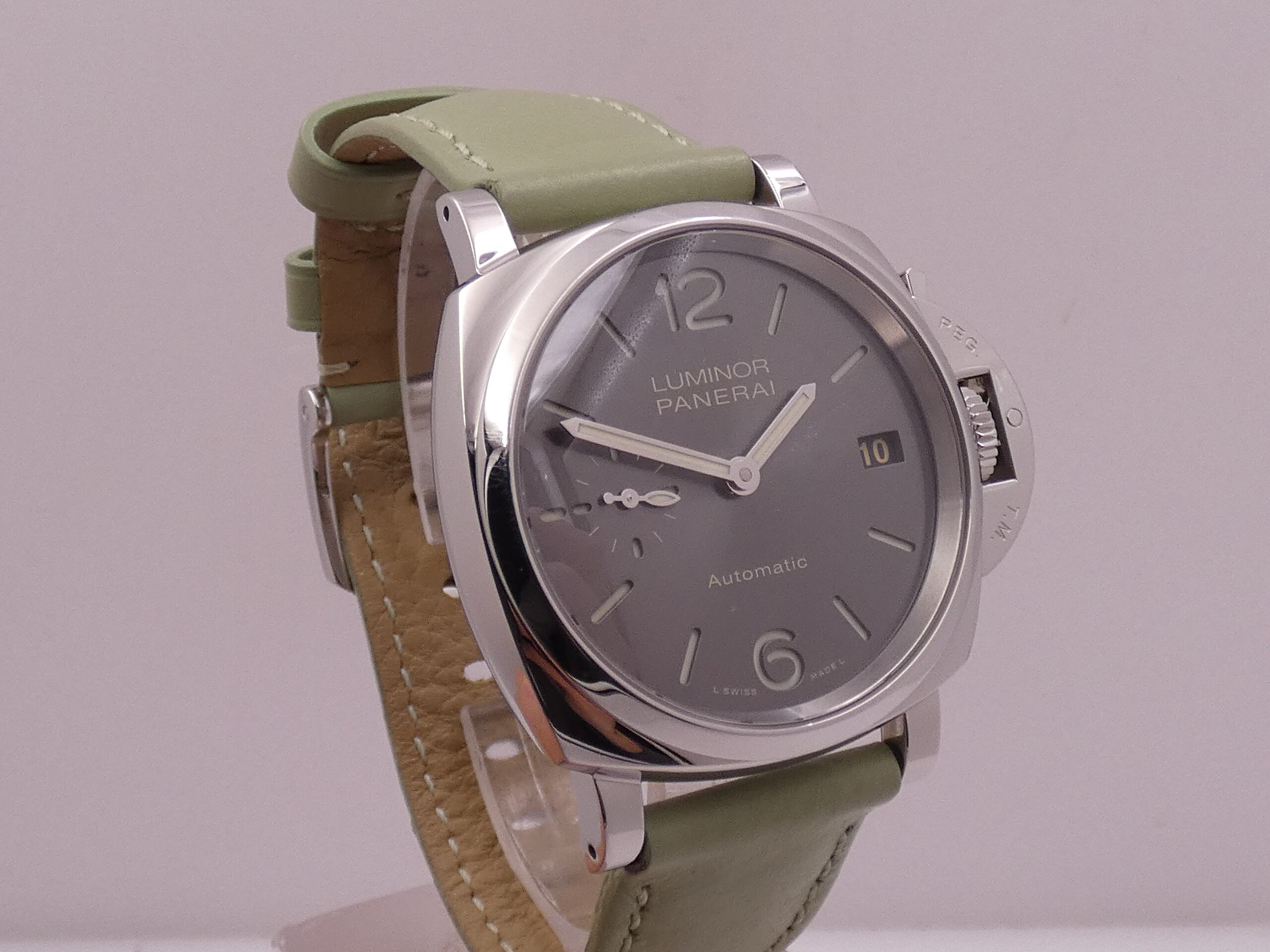Panerai Luminor Due 38mm PAM00755 TOP CONDITION BOX&PAPERS Automatico Anno 2019 Limited Edition 2000pcs OP7148 Grey SANDWICH DIAL Acciaio - immagine 9