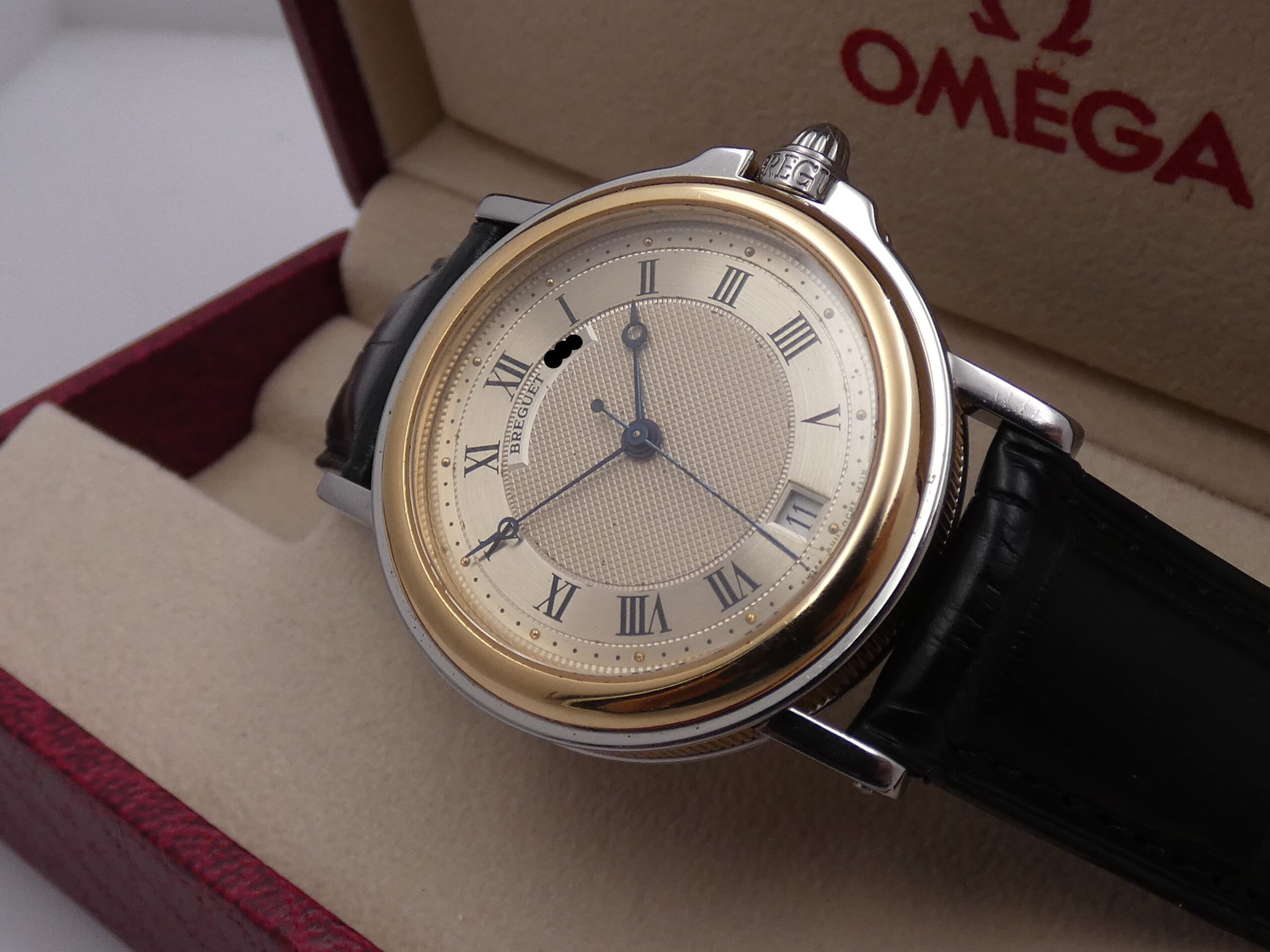 Breguet Marine 3400SA ORO MASSICCIO 18Kt & Acciaio ROTORE ORO 21KT Guilloché Main Dial Automatico - immagine 10
