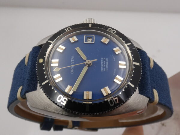 Oriental Skin Diver Automatic Incabloc 40mm Blue Tritium Dial Anni 70's Acciaio Vintage