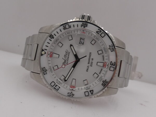 Paul Picot Paul Mariner III 4352SG BOX&PAPERS TAG PRICE Anno 2020 White Ceramic Bezel Automatico Acciaio