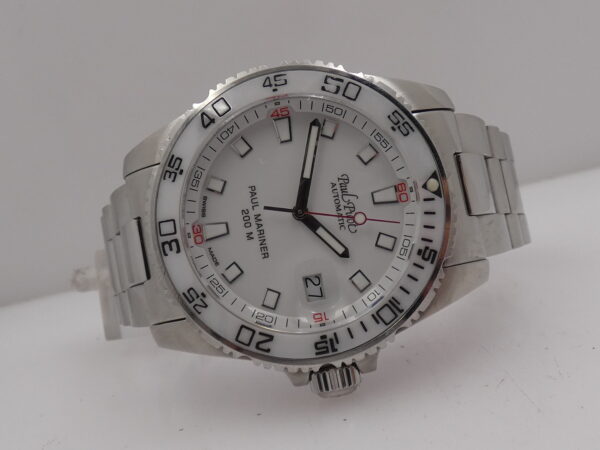 Paul Picot Paul Mariner III 4352SG BOX&PAPERS TAG PRICE Anno 2020 White Ceramic Bezel Automatico Acciaio