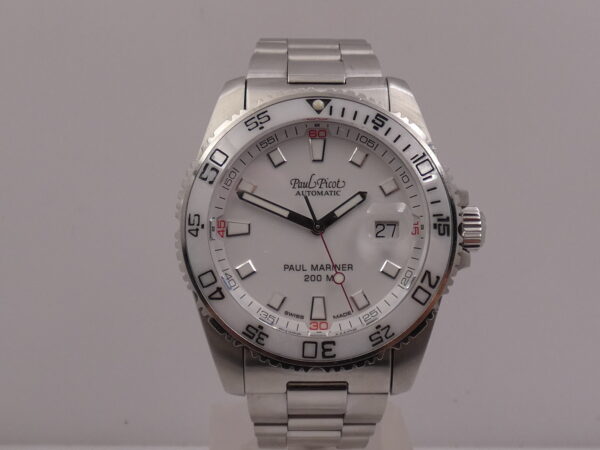 Paul Picot Paul Mariner III 4352SG BOX&PAPERS TAG PRICE Anno 2020 White Ceramic Bezel Automatico Acciaio