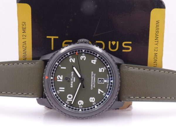 Breitling Aviator 8 Curtiss Warhawk 41 M17315 GREEN DIAL With PAPERS LIKE NEW Automatico Acciaio Black DLC