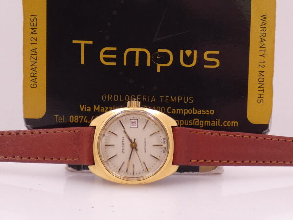 Zenith Lady Automatic Vintage APPENA REVISIONATO Ghiera Elettroplaccata Oro 18Kt & Acciaio RED DATE Anni 70's 20.0660.485