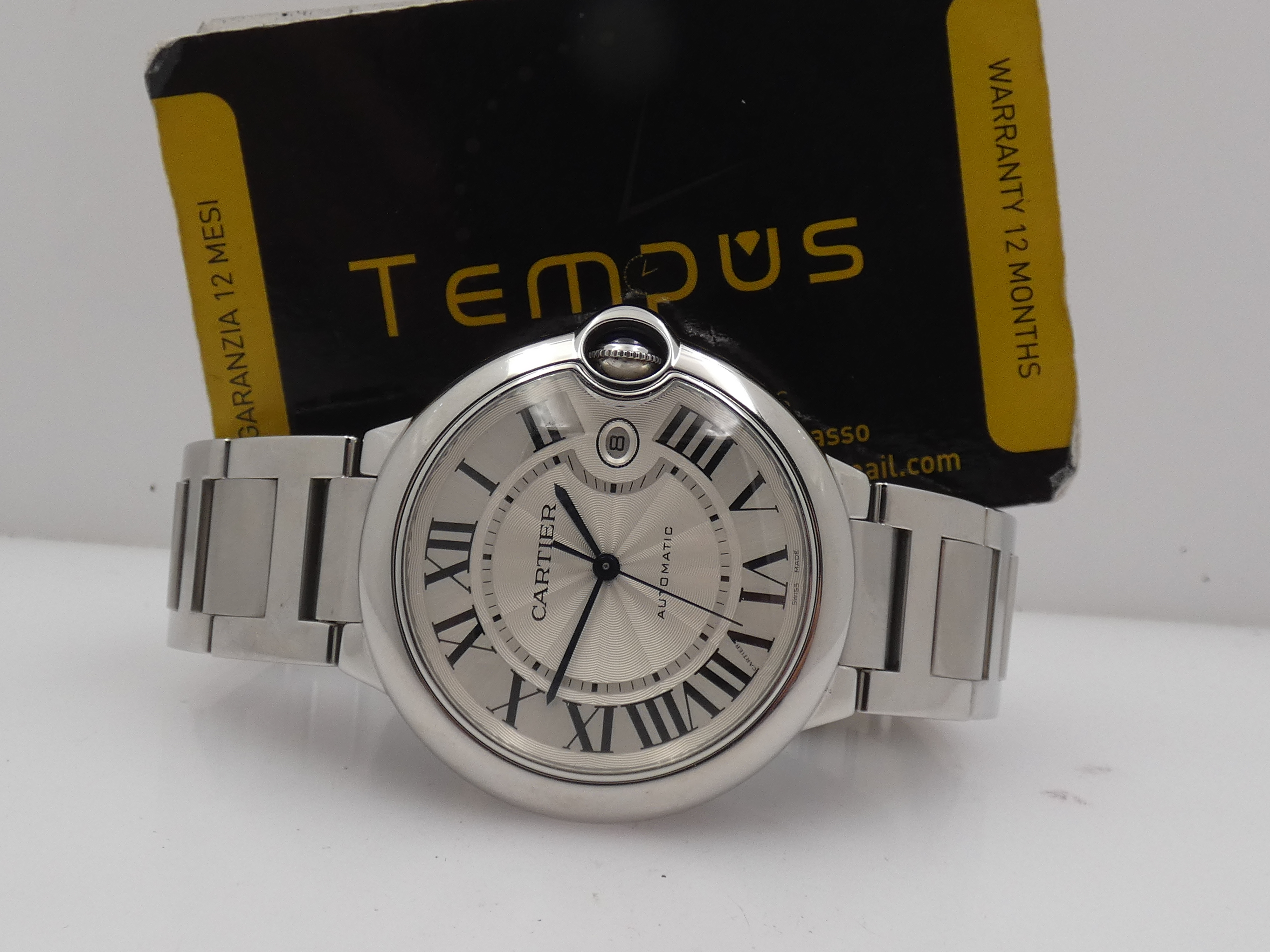 Cartier Ballon Bleu 42mm 3001 With PAPERS Anno 2014 Automatico Acciaio W69012Z4 Braccialato - immagine 2