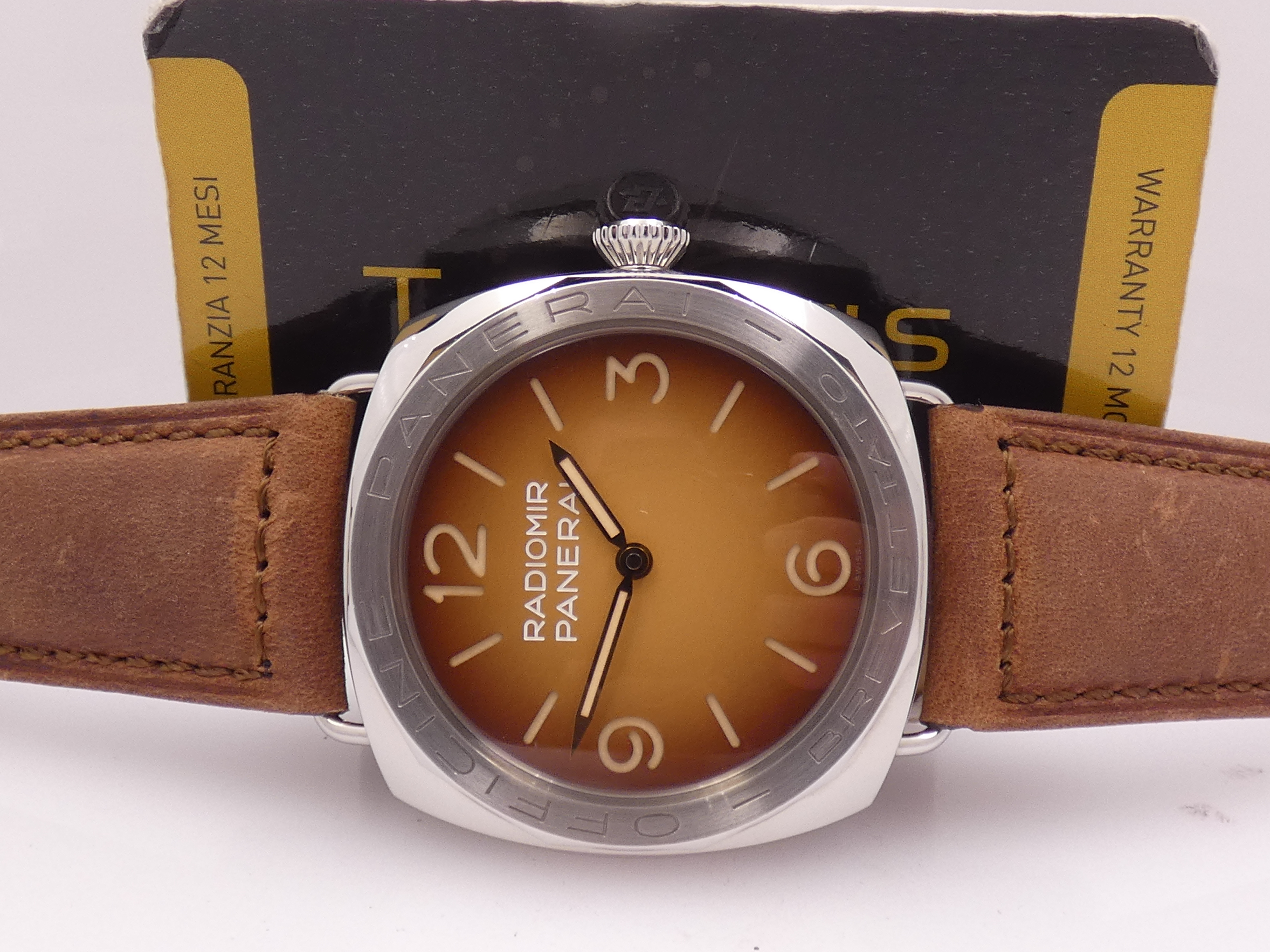 Panerai Radiomir 3 Days 47mm PAM00687 BOX&PAPERS Brown Sandwich Dial ANNO 2018 Limited Edition 1000pcs Carica Manuale Acciaio - immagine 2
