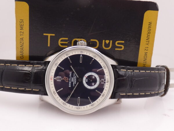 Breitling Premier Automatic 40 Small Second A37340 BOX&PAPERS Blue Dial Chronometer Acciaio
