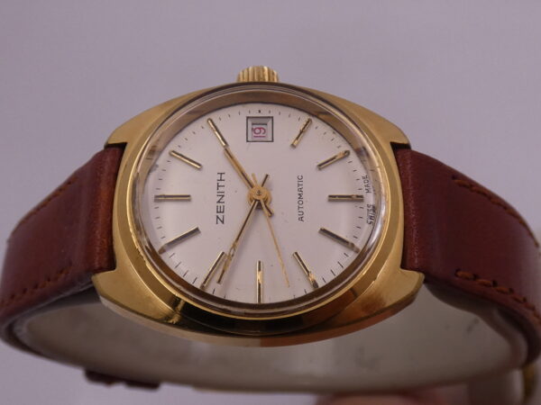 Zenith Lady Automatic Vintage APPENA REVISIONATO Ghiera Elettroplaccata Oro 18Kt & Acciaio RED DATE Anni 70's 20.0660.485