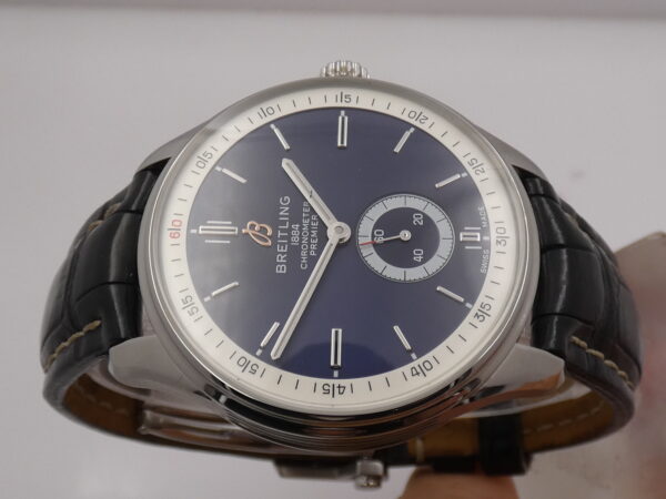Breitling Premier Automatic 40 Small Second A37340 BOX&PAPERS Blue Dial Chronometer Acciaio